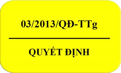 Quyết Định Số: 03/2013/QĐ-TTg Thiết Bị Phải Dán NNL