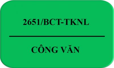 Công Văn 2651/BCT-TKNL