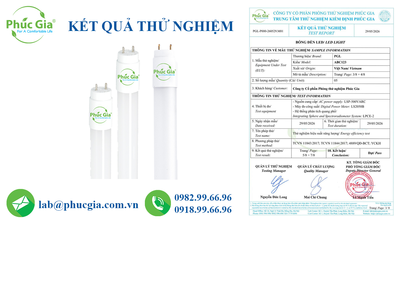 Kết Quả Thử Nghiệm Hiệu Suất Năng Lượng Đèn LED