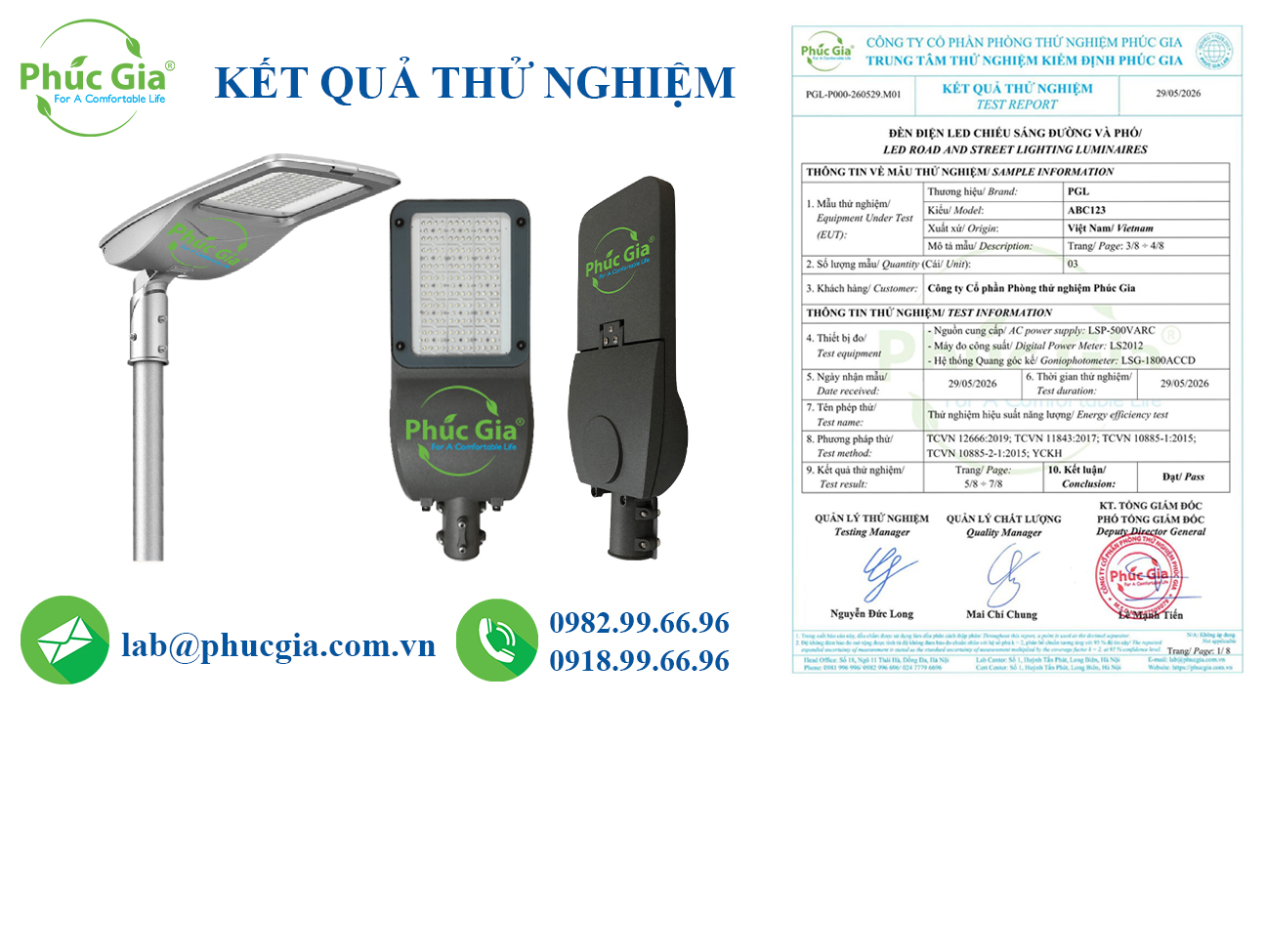 Kết Quả Thử Nghiệm Hiệu Suất Năng Lượng Đèn Đường