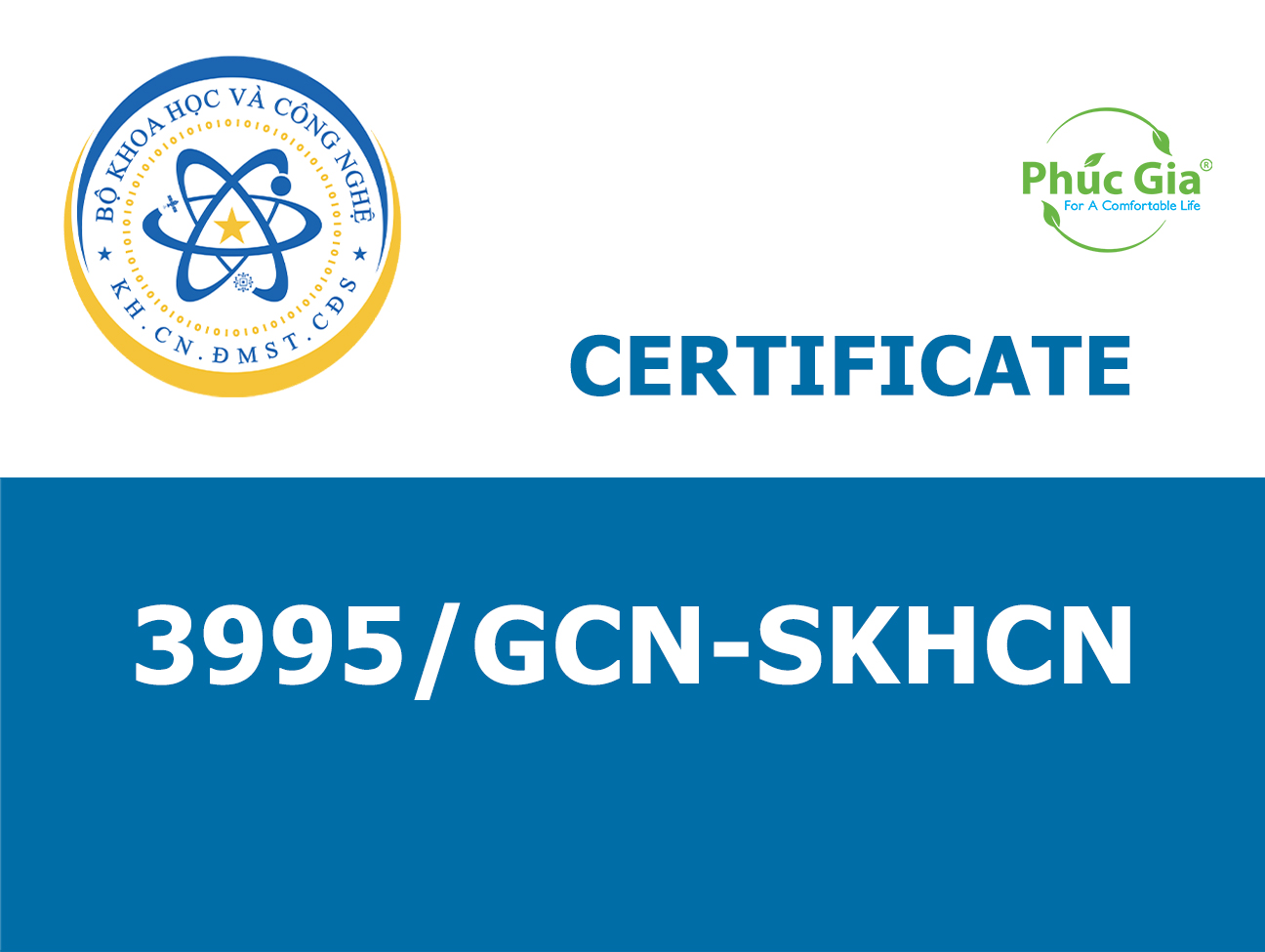 Registration Certificate for Certification Activities No. 3995/GCN-SKHCN