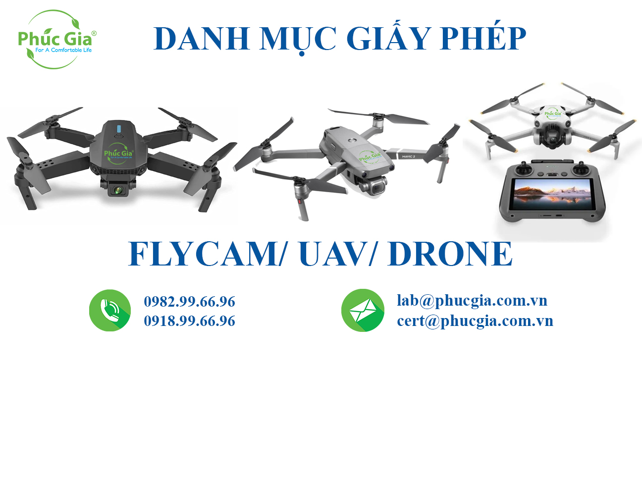 Danh Mục Giấy Phép Đối Với Flycam/UAV/Drone
