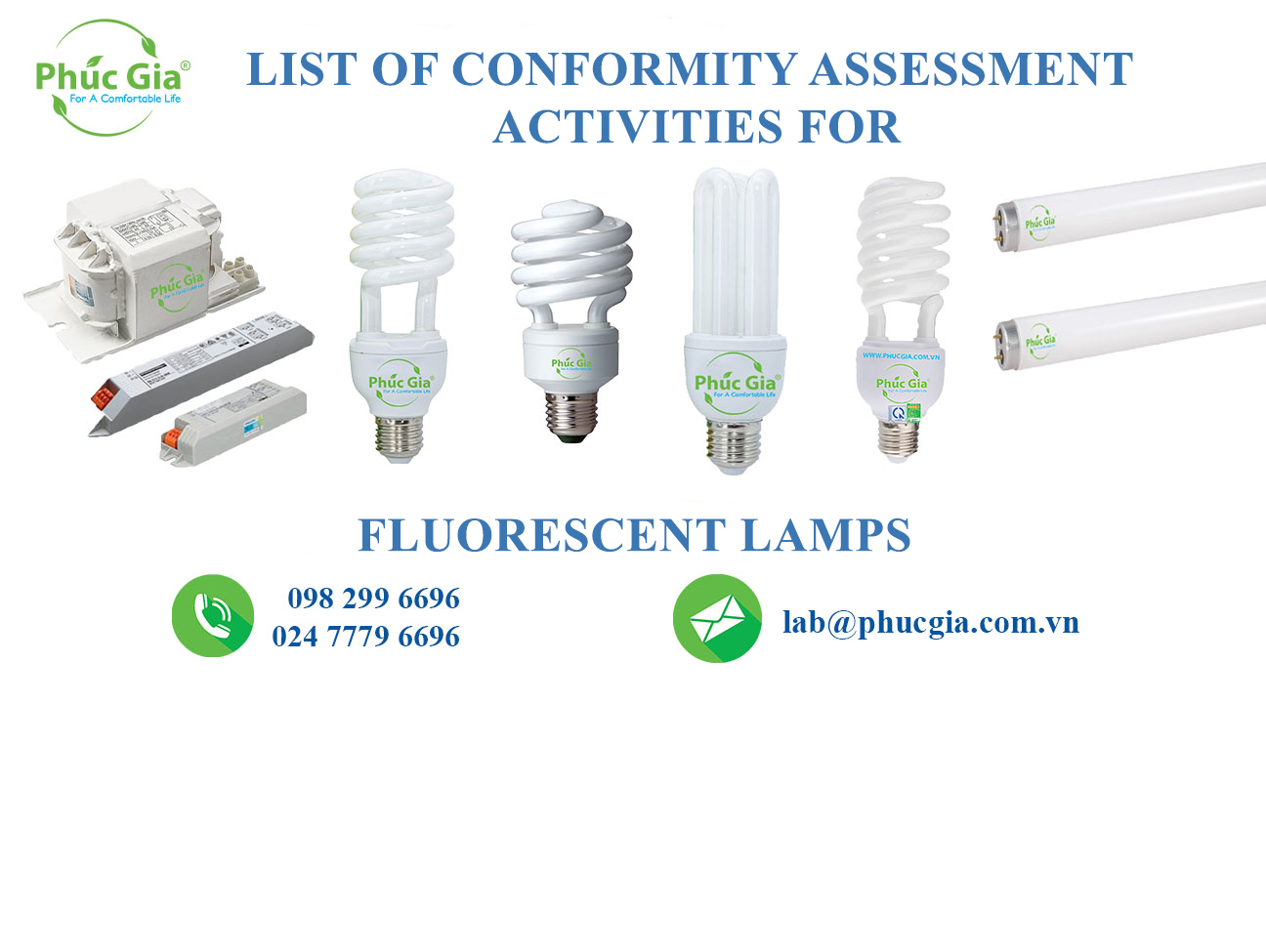 List of Testing/Certification Assessment Activities for Fluorescent Lamps in Vietnam