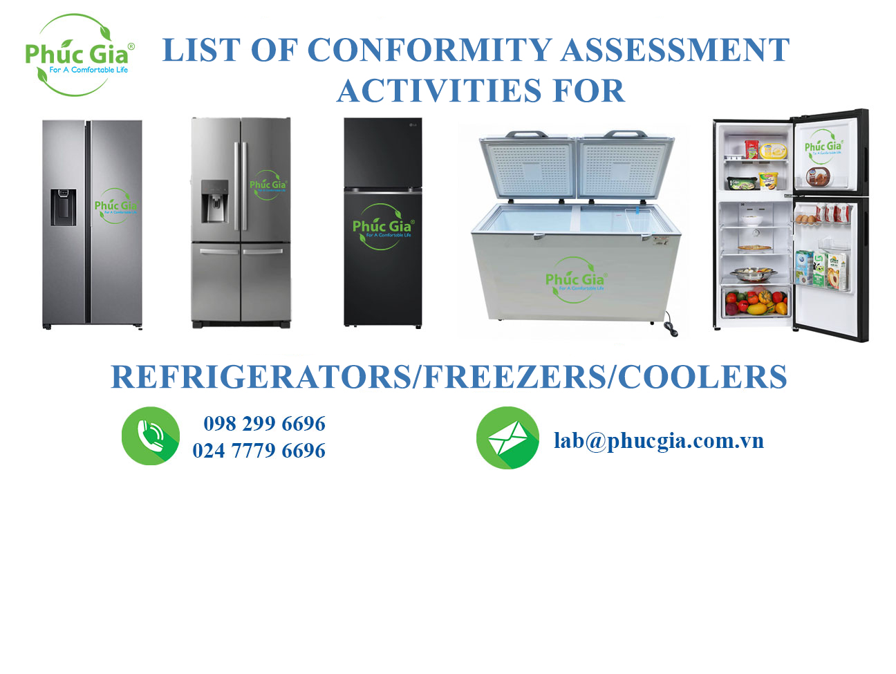List of Testing/Certification Assessment Activities for Refrigerators/Freezers/Coolers in Vietnam