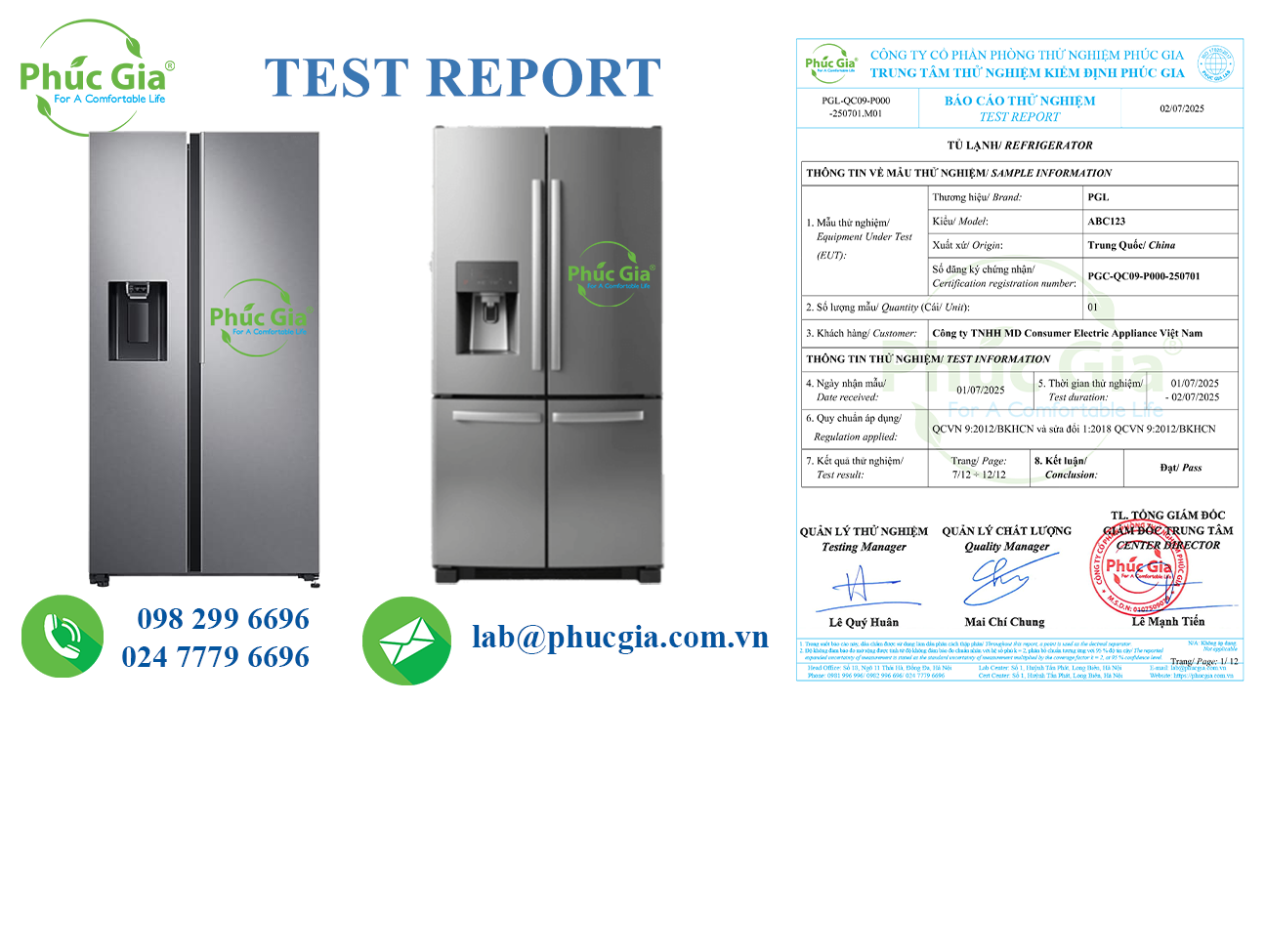 Electromagnetic Compatibility (EMC) Test Report for Refrigerators in Vietnam – QCVN 9:2012/BKHCN