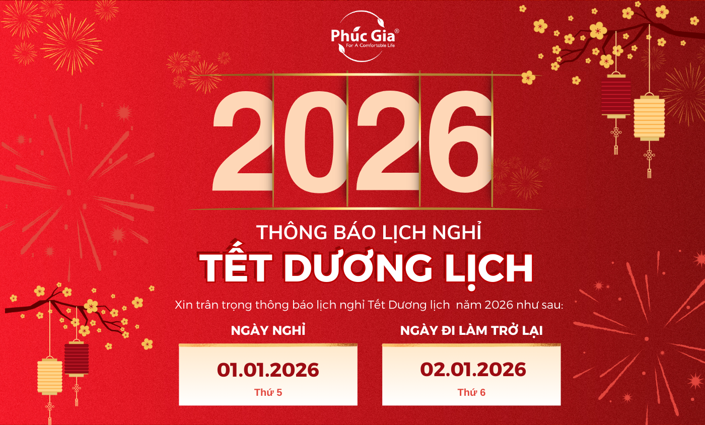 Phúc Gia® Thông Báo Lịch Nghỉ Tết Dương Lịch 2026