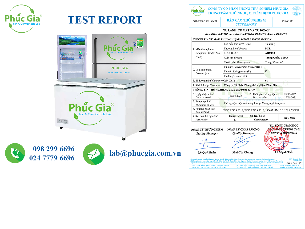 Energy Efficiency Test Report for Refrigerators, Coolers and Freezers