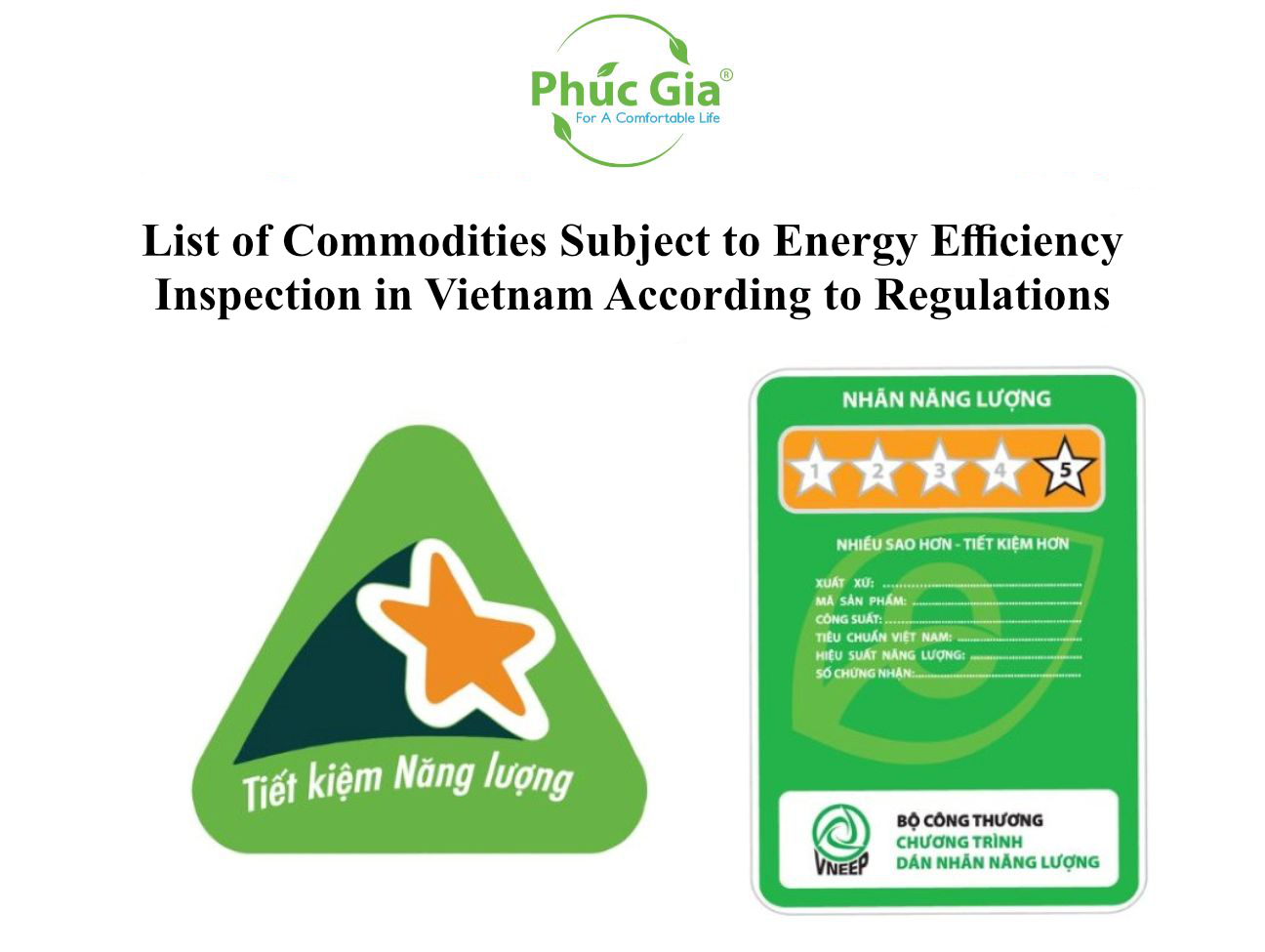 List of Commodities Subject to Energy Efficiency Inspection in Vietnam According to Regulations