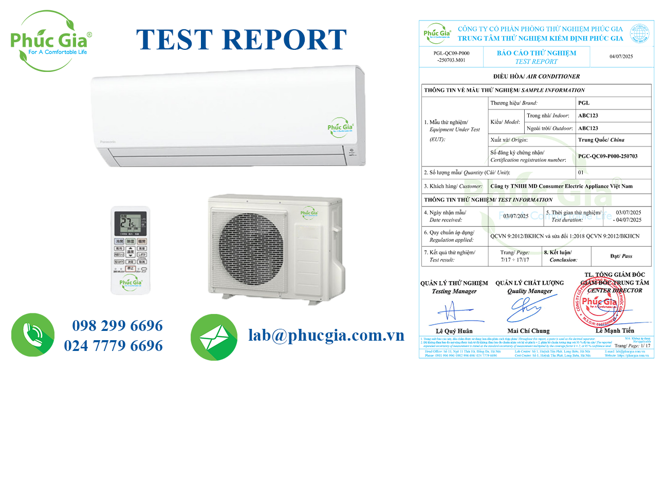 EMC Test Report for Air Conditioners According to QCVN 9:2012/BKHCN