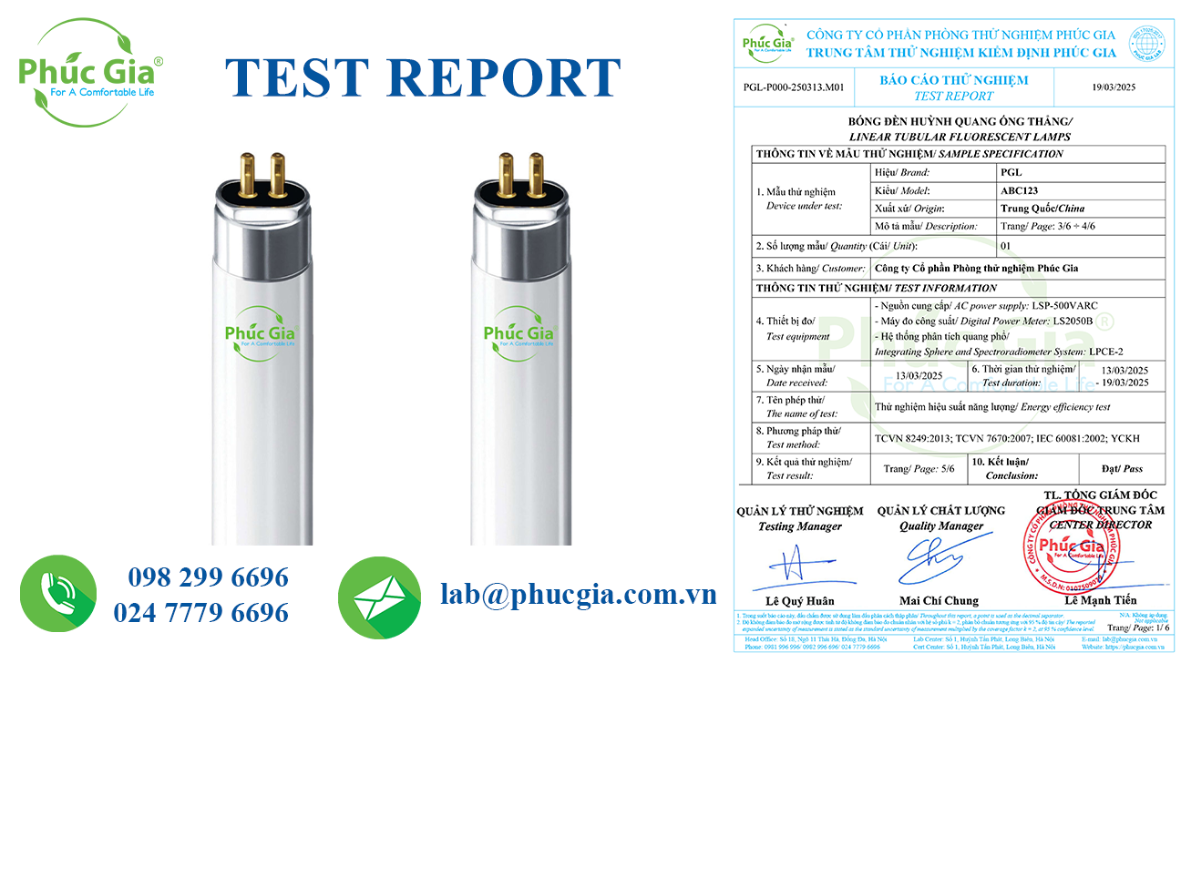 Energy Efficiency Test Report for Linear Fluorescent Lamps