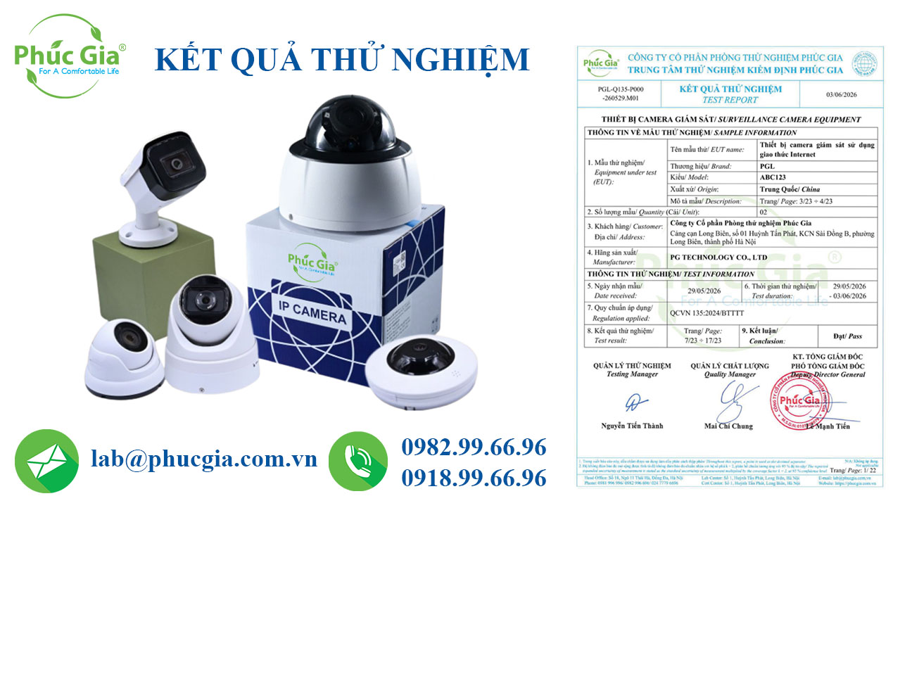 Kết Quả Thử Nghiệm Thiết Bị Camera Giám Sát Sử Dụng Giao Thức Internet (Camera IP) Theo QCVN 135:2024/BTTTT